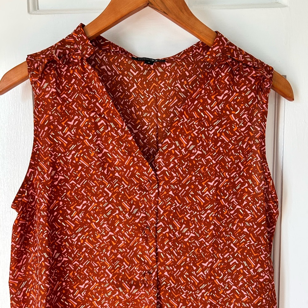 Papermoon Sleeveless Red and White Blouse